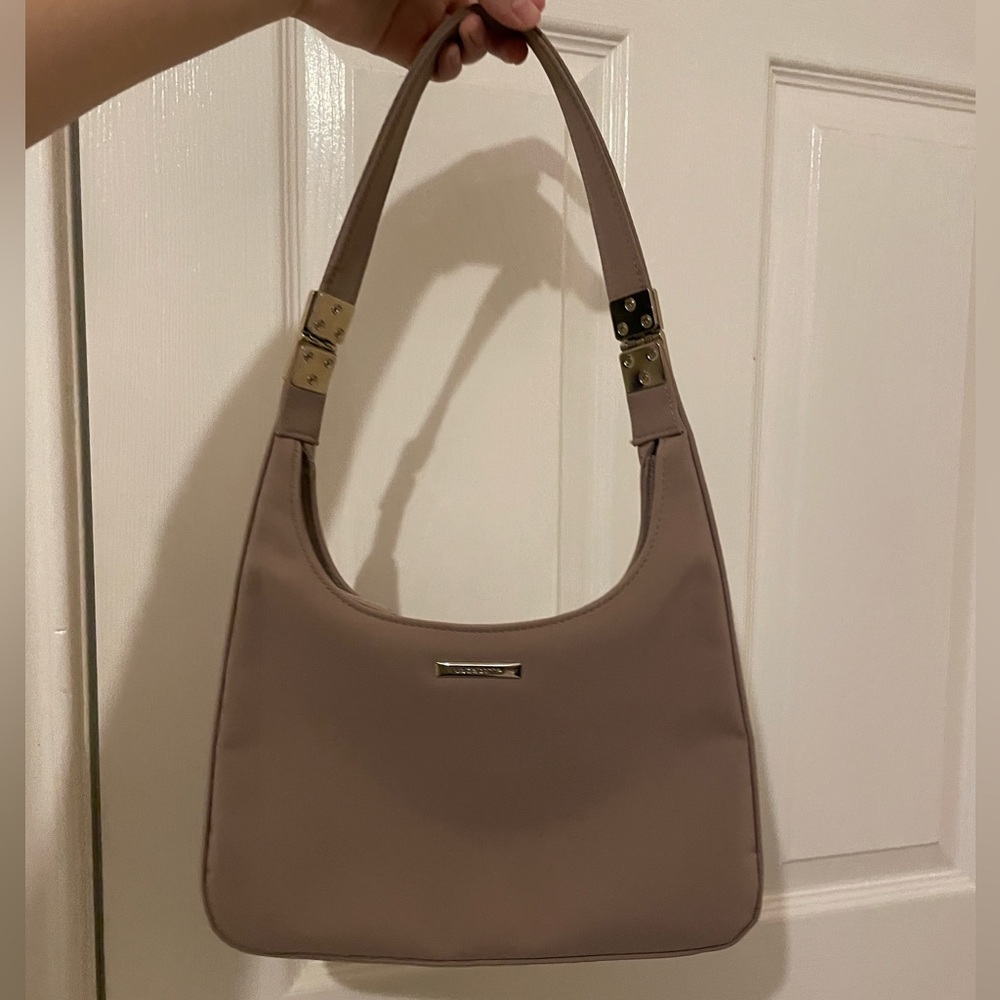 Taupe Fabric Shoulder Bag